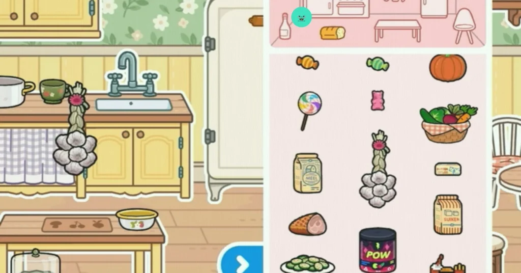 kitchen with garlic decoration a small side room upstairs balcony