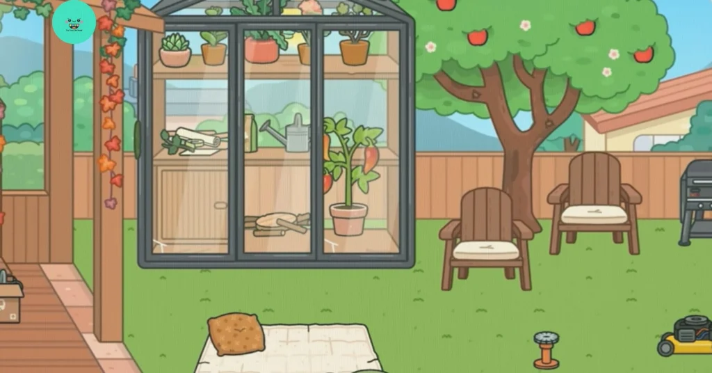 Backyard, gardens, play areas, and outdoor furniture