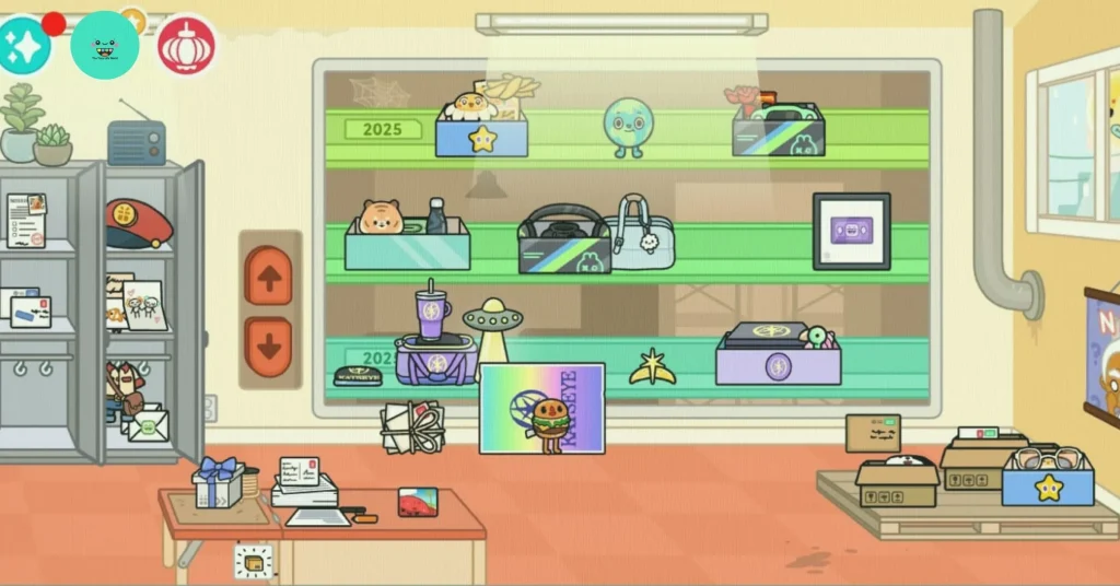 2025 and 202, surprises unlocked. interior, warm yellow walls, and soft lighting