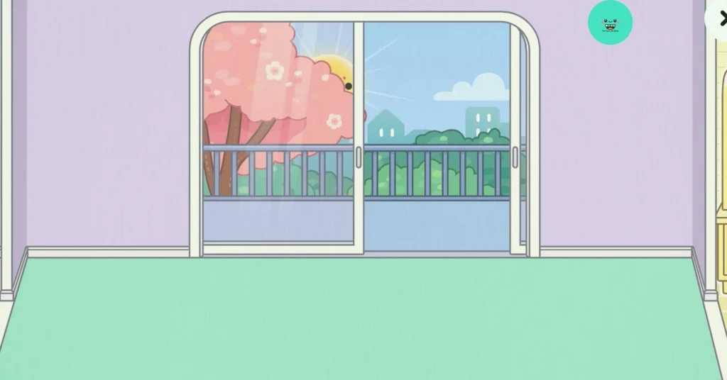 Party Room balloons, disco lights, cotton candy machines, and colorful rugs