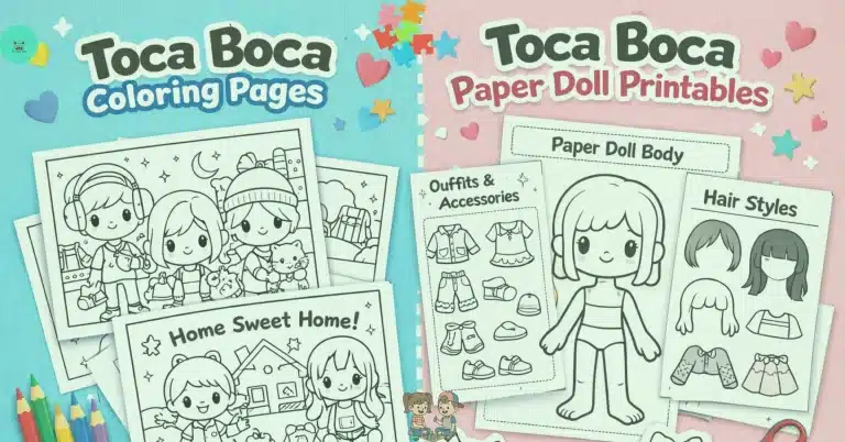 Toca Boca Coloring Pages & Paper Doll Printables